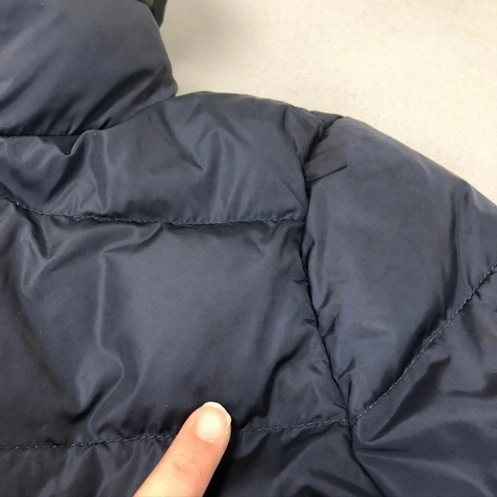 Moncler Puffer Coat Unisex 10 Blue Plaid Hooded Full Zip Winter Outdoor Gorpcore